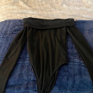 black strapless body suit